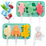 31 x Brand New Dncvb 6 Cavities Cakesicles Mold with Lid, Ice Cream Molds Ice Lolly with 12 Plastic Sticks, Reusable Silicone Ice Cream Molds, BPA Free Ice Cream Molds for Children Animals Vehicle  - RRP €632.4