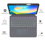 1 x RAW Customer Returns ROOFEI Keyboard Case for iPad Pro 12.9 inch 6 5 4 3 Generation - 2022 2021 2020 2018 - Detachable Keyboard with Touchpad 7 Color Lighting Kickstand - German QWERTZ Layout Keyboard - RRP €79.99