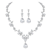 1 x RAW Customer Returns Milacolato Bridal Jewelry Set For Ladies Wedding Jewelry For Women Princess Bridal Jewelry Set Rhinestone Earrings Set Crystal Wedding Jewelry Bride Wedding CZ Bridal Jewelry Jewelry Set Silver - RRP €15.4