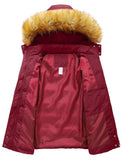 1 x RAW Customer Returns SZORY Women Winter Thick Warm Down Jacket Short Coat with Detachable Faux Fur Hood Wine Red,M  - RRP €86.14