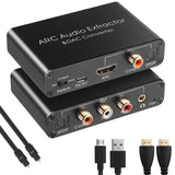 1 x RAW Customer Returns UNSTINCER HDMI ARC Audio Extractor 2.0 5.1 192 KHz DAC Converter, HDMI Digital Spdif Optical Toslink Coaxial to Spdif Coaxial and Analog Aux RCA 3.5 mm Converter for TV Headphones Soundbar Amplifier - RRP €37.28