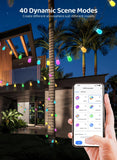 1 x RAW Customer Returns Gaoxun Smart RGBW Outdoor Fairy Lights 15m, 15 LED Outdoor S14 Bulbs, IP65 Waterproof, App Control, 40 Scene Modes, Music Sync, Timmer, Dimmable Warm White for Garden Patio Wedding Party - RRP €49.98