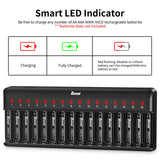 1 x RAW Customer Returns BONAI AA AAA Battery Charger 16 Slot Universal LED Battery Charger Intelligent Battery Charger Smart Battery Charger for AA AAA NI-MH NI-CD Rechargeable Batteries, Black - RRP €24.99