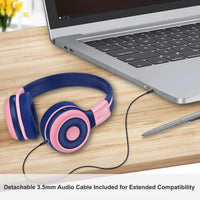 1 x RAW Customer Returns SIMOLIO Bluetooth Kids Headphones, Children s Headphones with Limited Volume, Children s Wireless Headset with Music Sharing Jack - Pink - RRP €29.24