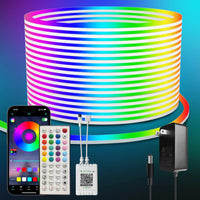 1 x RAW Customer Returns Eruibos Van Neon LED Strip 10m, IP65 Waterproof Silicone Light Strip, 24V Flexible RGB Neon LED Strip, Dimmable Neon Rope Lights with Remote Control for DIY Home Bedroom Indoor Outdoor Decoration - RRP €49.99