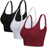 1 x RAW Customer Returns ANGOOL Sports Bra Women Strong Hold Push Up Adjustable Shoulder Strap Sports Bustier Women Padded Seamless Ribbed Sports Bras Without Wire Jogging Yoga Fitness, Black white red, XL - RRP €29.23