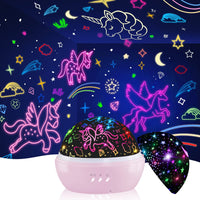 1 x RAW Customer Returns JKGIFTS Unicorn Gifts for Girls, 2-in-1 Night Light Starry Sky Projector Gift for 2-9 Year Old Girls Ideal for Birthday Christmas Party Decoration - RRP €16.27