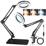 1 x RAW Customer Returns NZQXJXZ Upgraded 2-in-1 Magnifying Glass with Light and Stand, 10x Real Glass Magnifying Lamp with Stand, 3 Color Modes 10 Continuously Dimmable Table Magnifier for Close Work, Jewelry, Reading, Crafts, Hobby - RRP €53.23