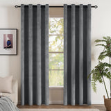 1 x RAW Customer Returns EMEMA 2 pieces blackout curtains, velvet curtains, opaque curtain with eyelets, thermal curtain, eyelet curtain, blackout curtains for bedroom, living room, 140 x 175 cm W x H grey - RRP €36.29