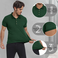 1 x RAW Customer Returns TOMEEK Polo Shirt Men Short Sleeve Summer Muscle Golf Sport Polo Shirt Regular Fit Breathable Quick-drying Button Placket Basic Casual T-Shirt Solid Men s Polo Shirt Dark Green, XL  - RRP €27.6