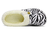 4 x Brand New CELANDA Clogs Lined Women Men Warm Slippers Waterproof Garden Clogs with Fur Women Closed Lined Clogs Winter Plush Mules Zebra Print 43 44 EU - RRP €106.16