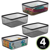 1 x RAW Customer Returns mDesign set of 4 all-purpose metal baskets storage basket for kitchen, pantry, bathroom etc. compact and universal wire basket black - RRP €64.24