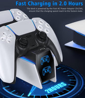 1 x RAW Customer Returns PS5 Controller Charging Station, PS5 Charging Station 2 Hours Fast Charging with EU Power Supply for, PS5 Charging Station Controller Accessory Sets for Playstation 5 Wireless Controller, White - RRP €26.2