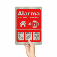 1 x RAW Customer Returns Connected Alarm Sign - Video Surveillance Zone Sign - Police Warning Sign - Deterrent Signs - Indoor and Outdoor - 21 x 30 cm - Video Surveillance Alarm Plate - Resistant and Durable. 2  - RRP €35.0