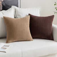 1 x RAW Customer Returns MIULEE Set of 2 cushion covers,grainy decorative cushion covers, sofa cushions, decorative cover, softcouch cushions, cushions for sofa, living room, bedroom, 60 x 60 cm, coffee - RRP €23.69