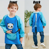 3 x Brand New Homefantasy children s painting apron, waterproof craft apron with long sleeves, waterproof children s painting apron, cooking apron, craft coat with long sleeves and large pockets for cooking, painting, baking blue . - RRP €34.2