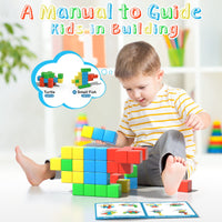 5 x Brand New Asago Magnetic Building Blocks Cube, 8 Pieces Colorful Prints Cube Sensory Toy for Kids, Learning Preschool Educational Match Number Animal - RRP €49.9