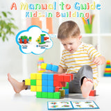 5 x Brand New Asago Magnetic Building Blocks Cube, 8 Pieces Colorful Prints Cube Sensory Toy for Kids, Learning Preschool Educational Match Number Animal - RRP €49.9