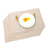 1 x RAW Customer Returns AOKSUNOVA Set of 6 Placemats Fabric Placemats Linen Washable Beige Table Coaster Set - RRP €20.16