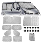 1 x RAW Customer Returns 8 Pack Motorhome Windshield Sun Shade Replacement for 2015-2024 Renault Trafic SWB, Sun Shade for Front Window with Storage Bag, 100 Occlusion - RRP €131.09