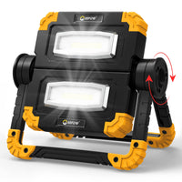 1 x RAW Customer Returns LED construction spotlight work light battery spotlight construction site spotlight - USB rechargeable work light with 2 COB headlights battery spotlight work spotlight for workshop construction site garage - RRP €30.2