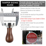 1 x RAW Customer Returns USEAMIE Coffee Tamper Espresso Press with Tamper Mat, 304 Stainless Steel Flat Bottom Wooden Handle for Coffee Grounds Barista Espresso Machines Accessories 53mm  - RRP €24.61