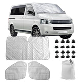 1 x RAW Customer Returns Sunshade Car Windscreen Replacement for VW T5 T6, 3PCS Sunshade Windshield Protection Set, Internal Thermal Mat Set with Storage Bag, 100 Occlusion - RRP €45.99