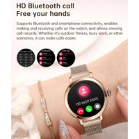 1 x RAW Customer Returns Smartwatch for Women with Bluetooth Call, Smart Watch for iPhone and Android Phones, Fitness Tracker Watch with Call Answer Function Waterproof Heart Rate Blood Pressure Blood Oxygen Gold  - RRP €86.71