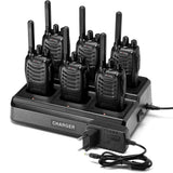 1 x RAW Customer Returns Professional Walkie Talkies PMR446 Two-way Radio, pofung PT88E 16 Channels Long Distance Walkie Talkies Walky Talky Radio with Rechargeable 6-way Charger Bulk, Earphones black, 6 pieces  - RRP €129.99