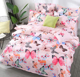 1 x RAW Customer Returns AShanlan Bed Linen 140x200 70x90 Girls Pink Butterfly Children s Bed Linen Set Pink Colorful Butterfly 100 Microfiber Children s Duvet Cover with Zipper - RRP €26.99