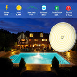 1 x RAW Customer Returns LyLmLe Resin Filled LED Pool Lighting, PAR56 35W Ultra-Flat Pool Spotlight Replaces 300W Halogen Lamps , Swimming Pool LED Lamp, 2800lm, 140 Beam Angle, IP68 Waterproof, 12V AC DC, 3000K - RRP €69.99