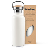 1 x RAW Customer Returns Bambaw Thermos Bottle 500ml, Drinking Bottle White, Stainless Steel Children s Drinking Bottle 500ml, Bicycle Drinking Bottle Insulated, Water Bottle 500ml - Polar White - RRP €18.65