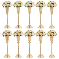 1 x RAW Customer Returns NUPTIO Flower Stand Metal Gold Vase 10 Pieces 54.6cm High Flower Vase Wedding Stand Trumpet Vases Metal for Golden Wedding Centerpieces Table Decoration Party Centerpieces - RRP €179.98