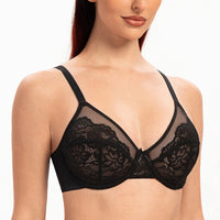 1 x RAW Customer Returns MELENECA Women s Full Coverage Unlined Minimizer Underwired Bra Schwarz 4F - RRP €26.48