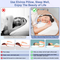 1 x RAW Customer Returns Elviros orthopedic pillow made of memory foam, neck support pillow, neck pain pillow, stomach sleeper pillow, ergonomic anti-snoring pillow, sleeping pillow for side sleepers, white, s - RRP €35.89