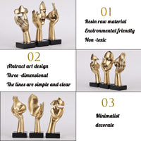 1 x RAW Customer Returns oliruim 3 Thinking Statues, Golden Black Abstract Art Sculpture Modern Home Decor Tabletop Decoration Christmas New Year Gift 3pcs Gold  - RRP €28.22