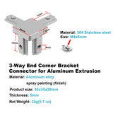 1 x RAW Customer Returns TSSS Set of 20 3 Way Corner Connectors 2020 Series Solid Corner Bracket with M4 x 5mm Screws 304 Stainless Steel for 6mm T-Slot Standard Aluminum Extrusion Profile - RRP €21.6