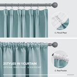 1 x RAW Customer Returns Deconovo curtain blackout ruffle tape curtains living room thermal curtain ruffle tape, 229x168cm height x width , sky blue, set of 2 - RRP €47.39