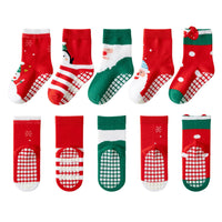 1 x Brand New WJOWWL 5 pairs of baby socks Christmas socks, Christmas socks, anti-slip socks children s winter socks children s anti-slip socks baby crawling socks baby ABS socks children s warm Christmas socks B  - RRP €10.07