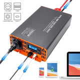 1 x RAW Customer Returns DATOUBOSS 1000W 2000W 24V to 230V pure sine wave inverter voltage converter with EU socket, Type-c connections, LCD display, one 2.1A USB - RRP €140.17