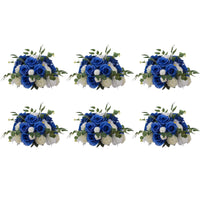 1 x Brand New NUPTIO Flower Balls for Wedding Centerpieces 6 Pack 35cm Diameter Royal Blue White Artificial Flowers Roses Ball for Tables Fake Rose Arrangement Wedding Party Decorations - RRP €159.98