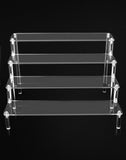 1 x RAW Customer Returns QWORK Pack of 2 4 Tier Acrylic Display Stands, Transparent Acrylic Display Riser Shelf for Figures, Jewelry, Cupcake, Lipstick, Nail Polish, Spice 30x26.5x20cm  - RRP €20.82