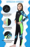 1 x RAW Customer Returns Yikayin Children s Wetsuit, 2.5 mm Long Neoprene Swimming Suit, Back Zip, Warm Diving Suit Boys Girls for Diving, Surfing, Swimming, Kayaking, SUP - Green Teens L - RRP €49.99