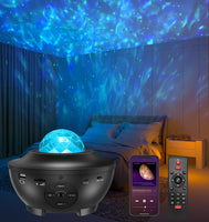 1 x RAW Customer Returns LED starry sky projector, Amouhom starlight projector with remote control Bluetooth 5.0 4 brightness levels gifts for party Christmas bedroom playroom - RRP €33.98