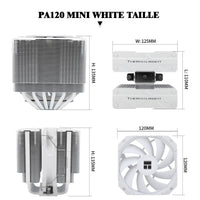 1 x RAW Customer Returns Thermalright Peerless Assassin 120 MINI White CPU air cooler, 6 heatpipes, 120mm TL-D12W PWM fan, 135mm high, double tower cooler, for AMD AM4 AM5 Intel LGA 1851 1700 1150 1151 1200 2011 - RRP €35.09