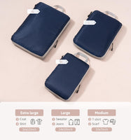 1 x RAW Customer Returns Meowoo Compression Suitcase Organizer Packing Cubes Packing Cubes Luggage Storage Bags Clothes Bags Packing Cubes Packing Bags Navy Blue 3pcs  - RRP €20.89