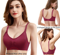 1 x RAW Customer Returns HBselect 5 Pcs Maternity Nursing Bra Seamless Nursing Bra with Additional Bra Extenders Breastfeeding and Sleep Without Wire for Women Black Wine Red White Grey Beige - RRP €40.38