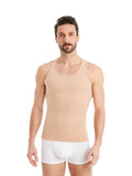 1 x RAW Customer Returns FINN figure-shaping compression undershirt for men - sleeveless shapewear tank top with tummy control effect - body shaper for men made of cotton invisible skin color nude L - RRP €39.31