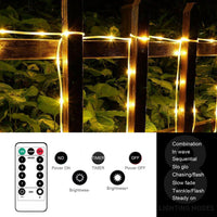 1 x RAW Customer Returns Auting 10M LED rope lights, 100 LEDs, outdoor fairy lights, warm white for indoor, outdoor, party, wedding, Christmas, decorative light, warm white with remote control and timer, 8 modes and brightness dimmable - RRP €19.99