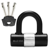 1 x RAW Customer Returns Belle Vous Black Heavy Duty U-Padlock Keyed Alike with 3 Keys - Anti-Theft Cut Protection, Hardened Steel, 15mm Thick Shackle - Padlock for Locker, Bicycle, Motorcycle Moped - RRP €13.61